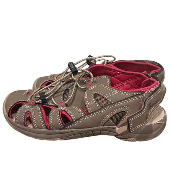 Eddie Bauer Sandals Womens Size 5 Taupe Pink Water Sport Closed Toe Bungee EUC - Picture 5 of 6